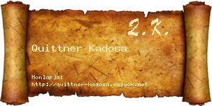 Quittner Kadosa névjegykártya